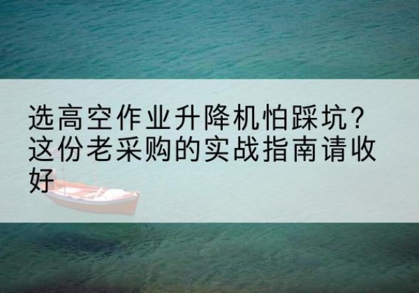 巨野高空作业升降机厂家推荐-选高空作业升降机怕踩坑？这份老采购的实战指南请收好